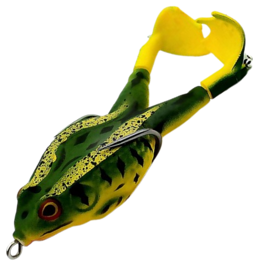 Silicone Frog Fishing Lure -Yellow Stripes - Ozerty