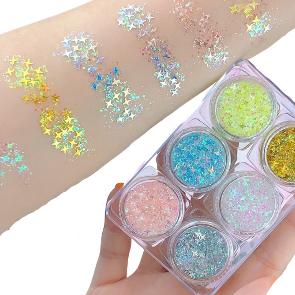 Face and Body Glitter Set -4 Star Series - Ozerty