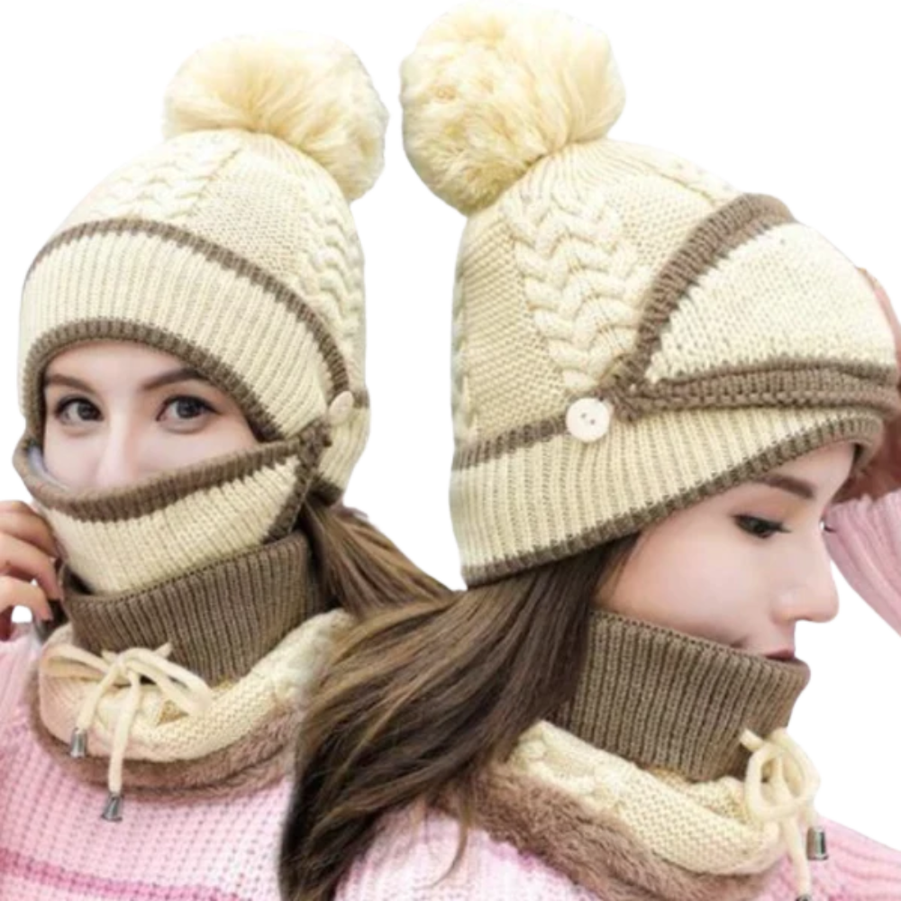 Winter Beanie Set -Beige - Ozerty