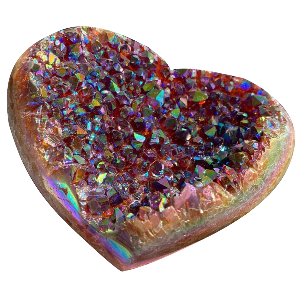 Heart-Shaped Rainbow Crystal Cluster - Ozerty