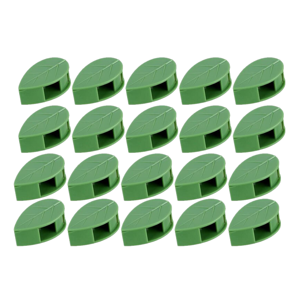 Pack of 20 Leaf-Shaped Adhesive Clips for Climbing Plants - Ozerty