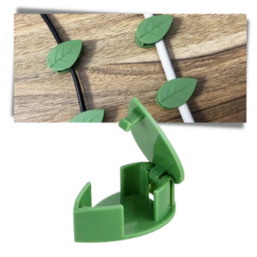 Pack of 20 Leaf-Shaped Adhesive Clips for Climbing Plants - Ozerty