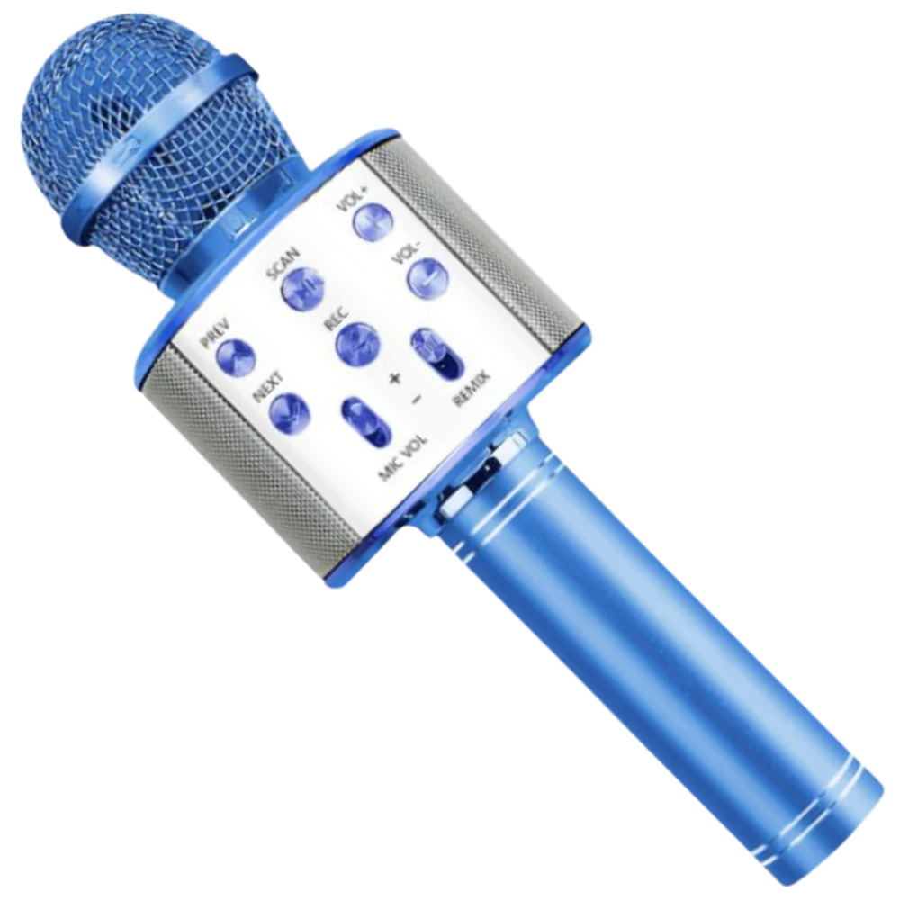 Wireless Bluetooth Karaoke Microphone -Blue - Ozerty