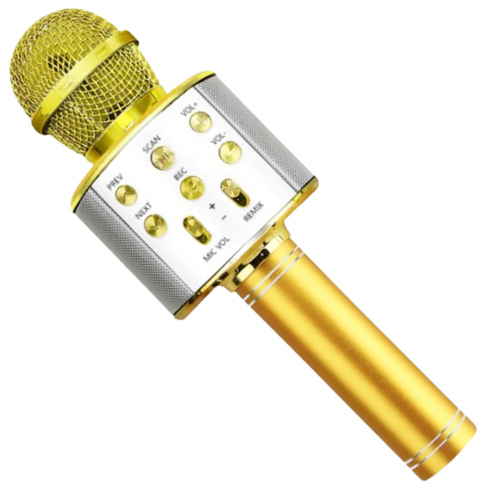 Wireless Bluetooth Karaoke Microphone -Gold - Ozerty