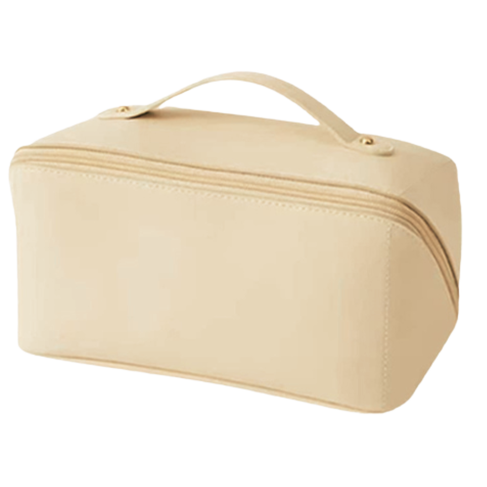 High-Capacity Makeup Travel Bag -Beige - Ozerty