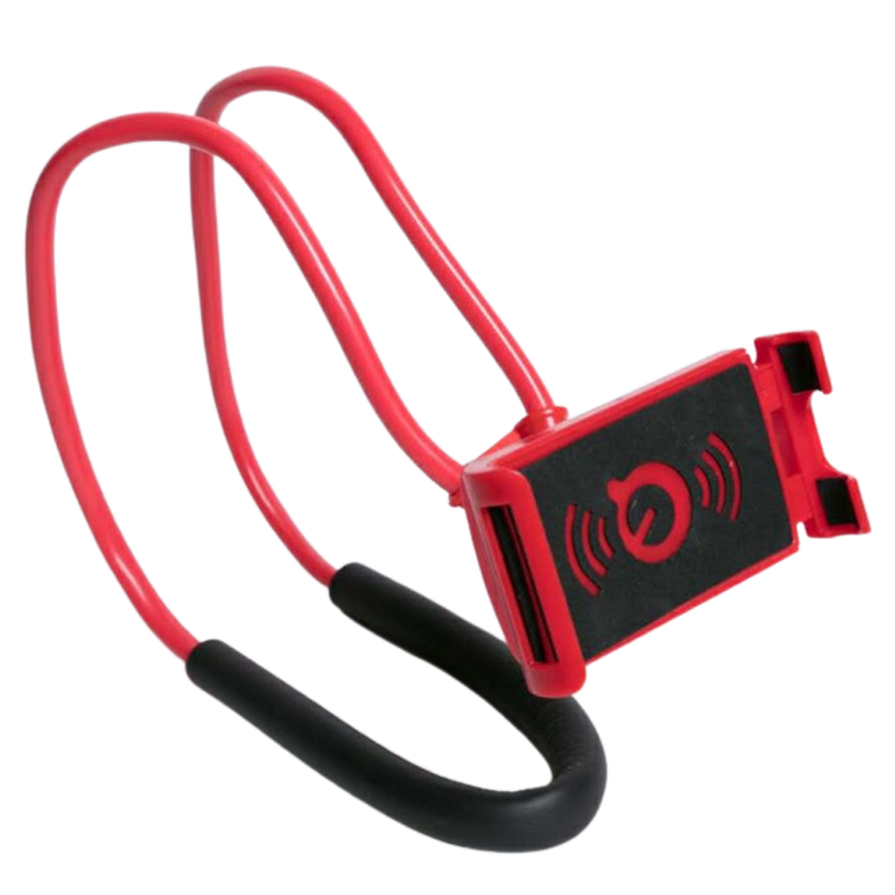 Hands-Free Phone Holder Neck Stand -Red - Ozerty