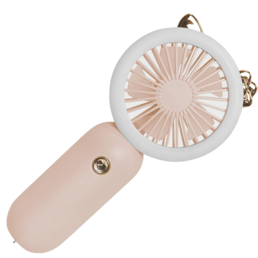 Handheld Pocket USB Fan with LED -Pink - Ozerty