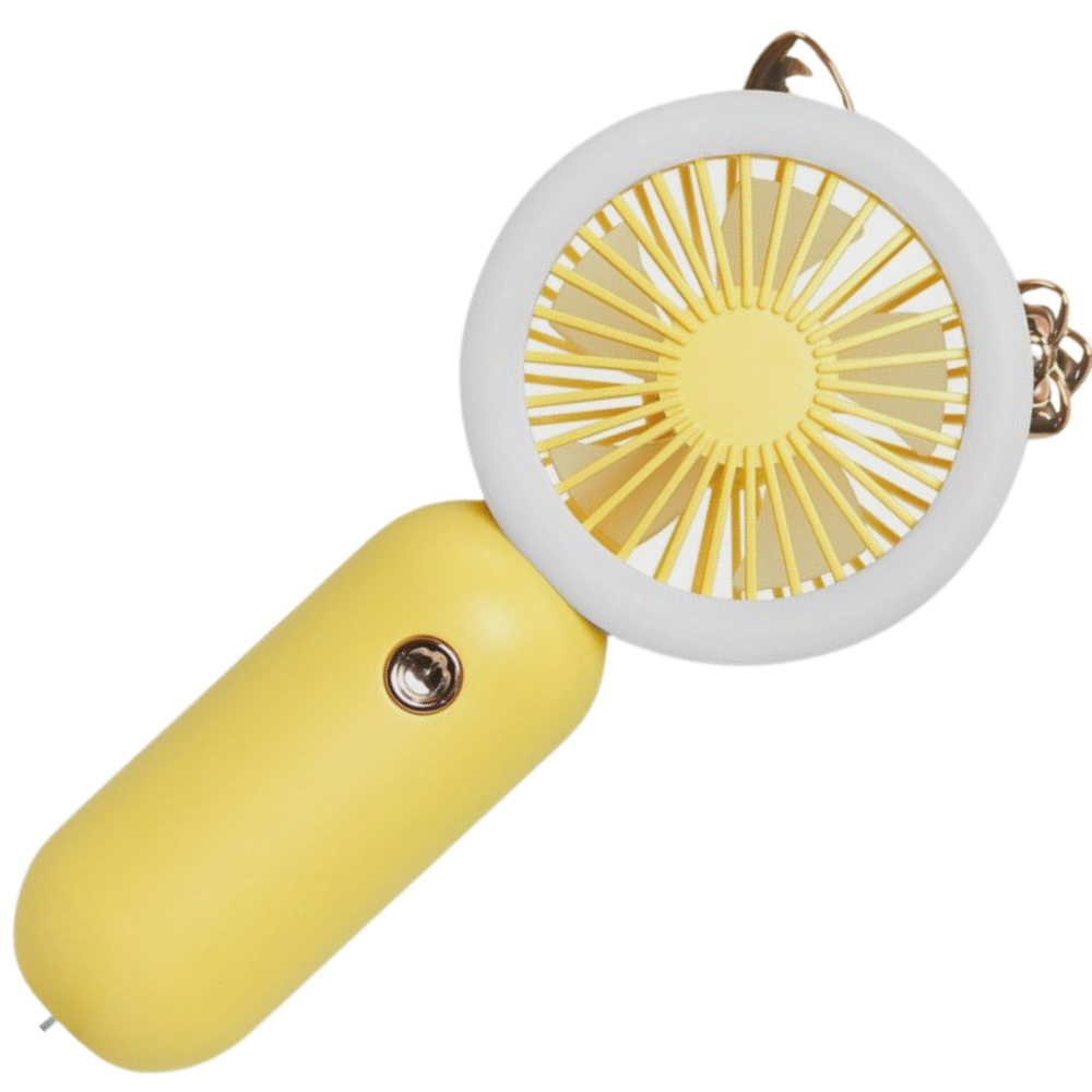 Handheld Pocket USB Fan with LED -Yellow - Ozerty