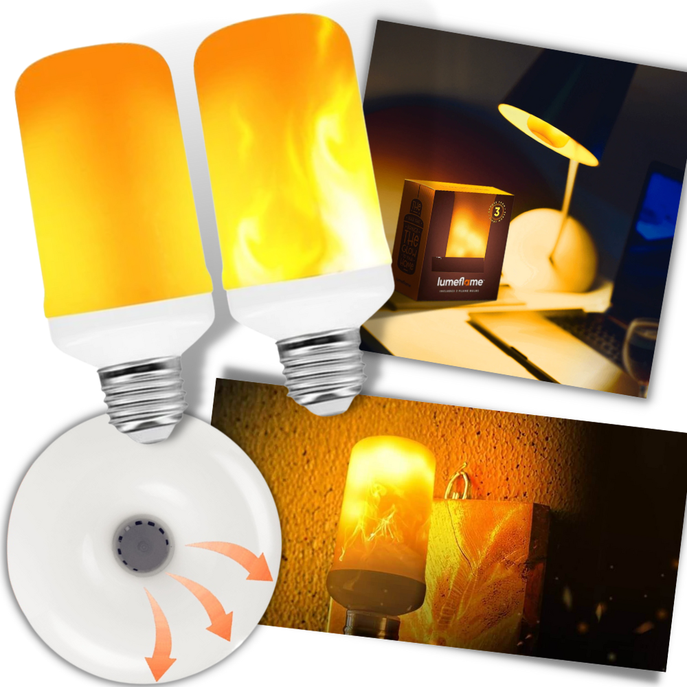 LED Lamp with Flame Effect - Ozerty