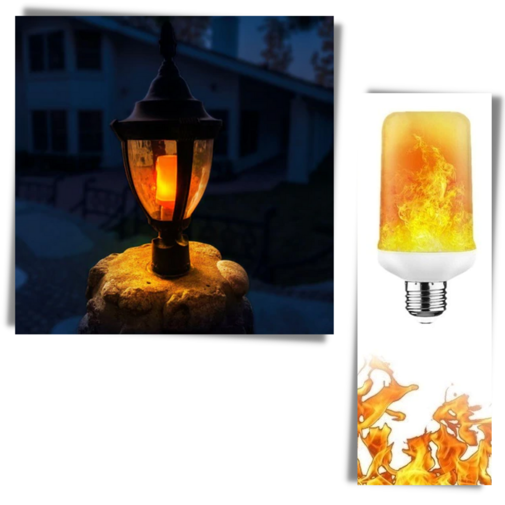 LED Lamp with Flame Effect - Ozerty