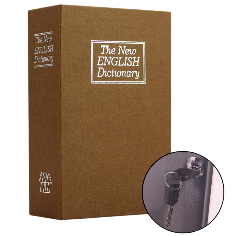 Dictionary Security Lock Box -Brown - Ozerty