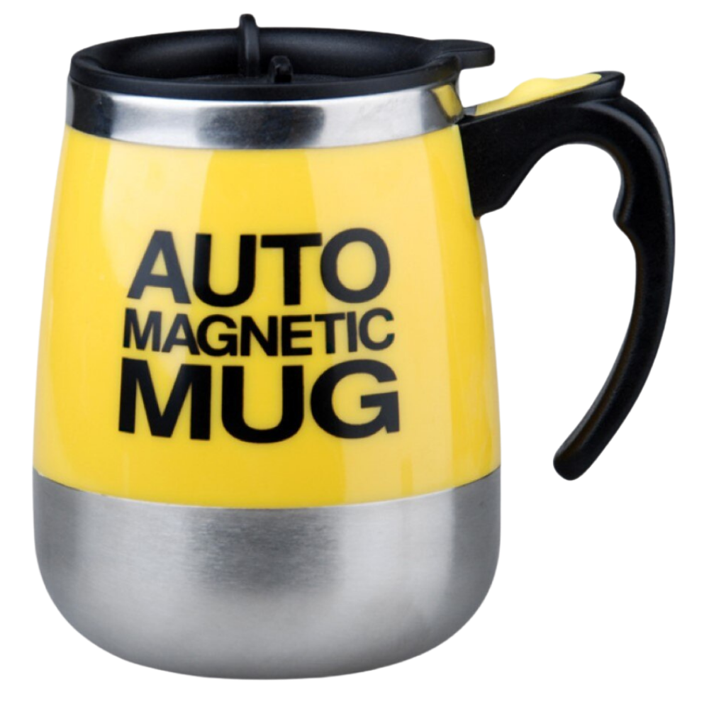 Self Stirring Magnetic Mug -Yellow - Ozerty