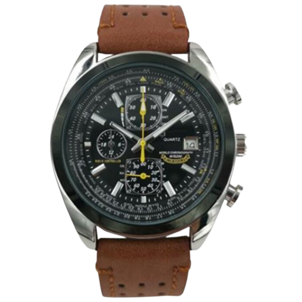 Luxury Waterproof Quartz Watch -Brown - Ozerty