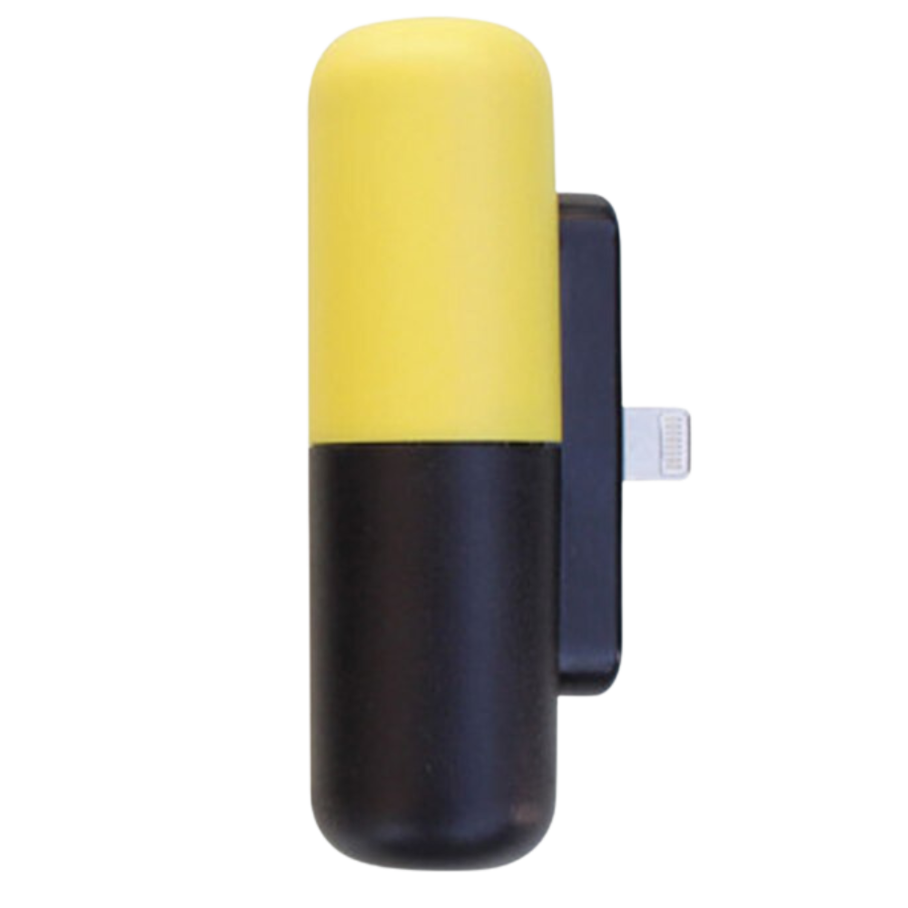 Capsule-Shaped Mini Portable Power Bank -Yellow - Ozerty