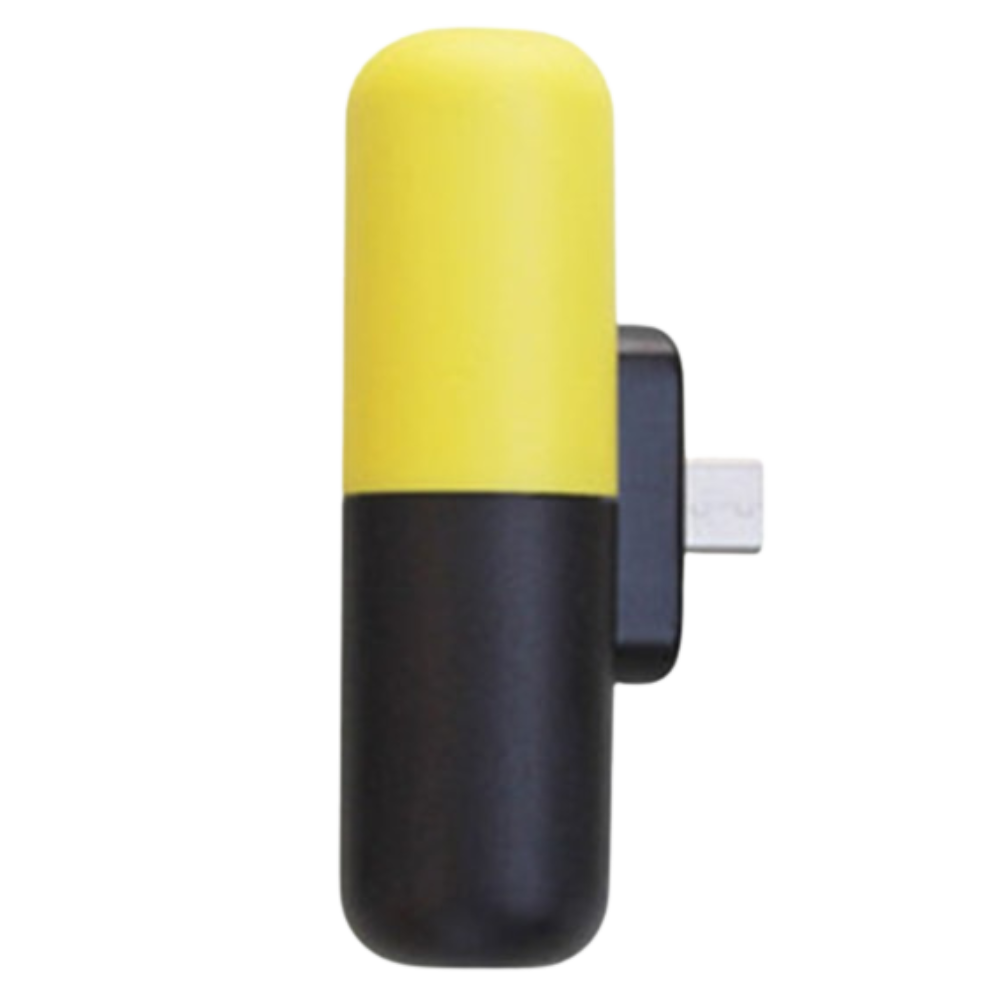 Capsule-Shaped Mini Portable Power Bank -Yellow - Ozerty