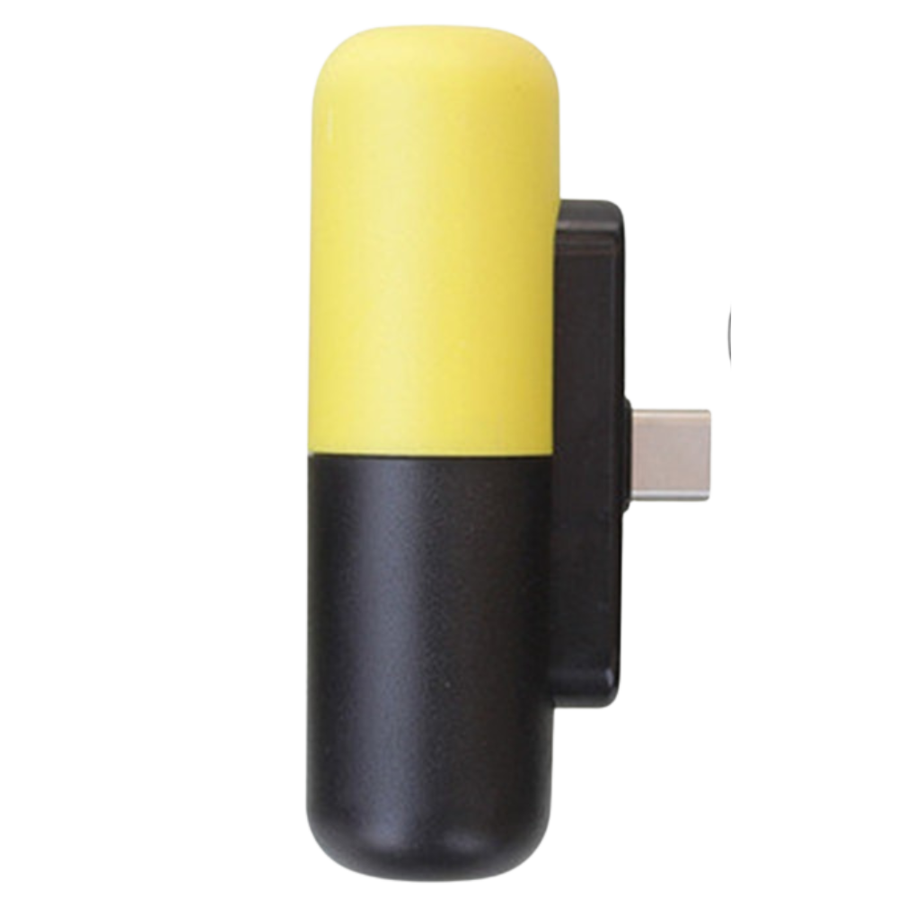 Capsule-Shaped Mini Portable Power Bank -Yellow - Ozerty