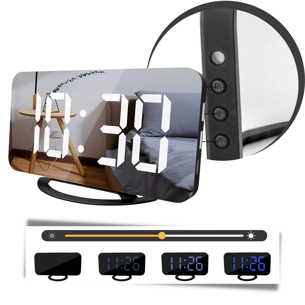 Multifunctional Digital Clock Mirror - Ozerty