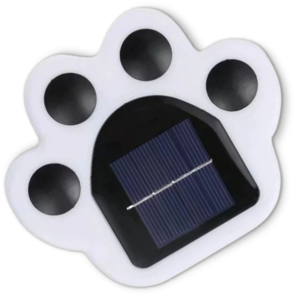 Solar-Powered Paw Print Pathway Light -Warm White - Ozerty