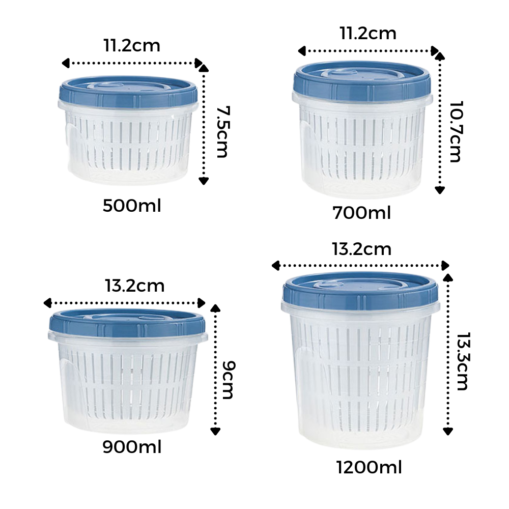 Stackable Food Container with Drainer - Ozerty