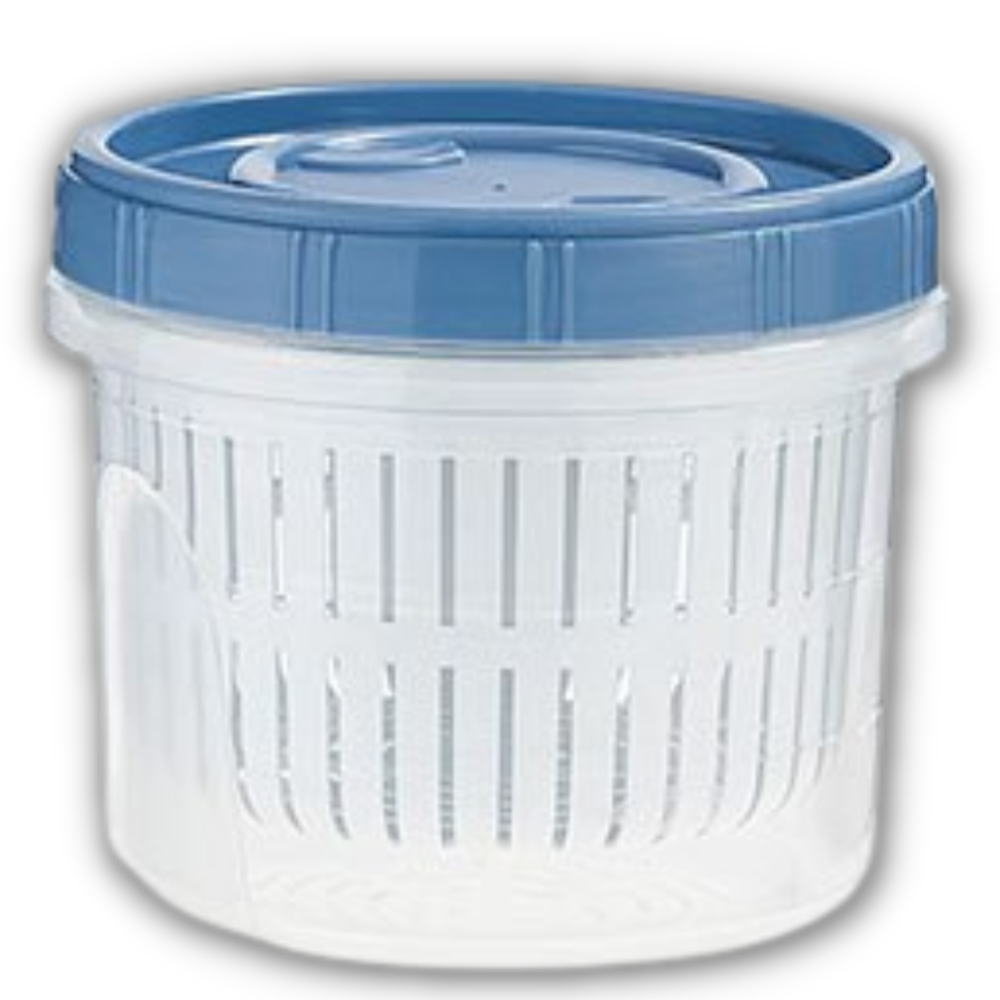 Stackable Food Container with Drainer -Blue - Ozerty