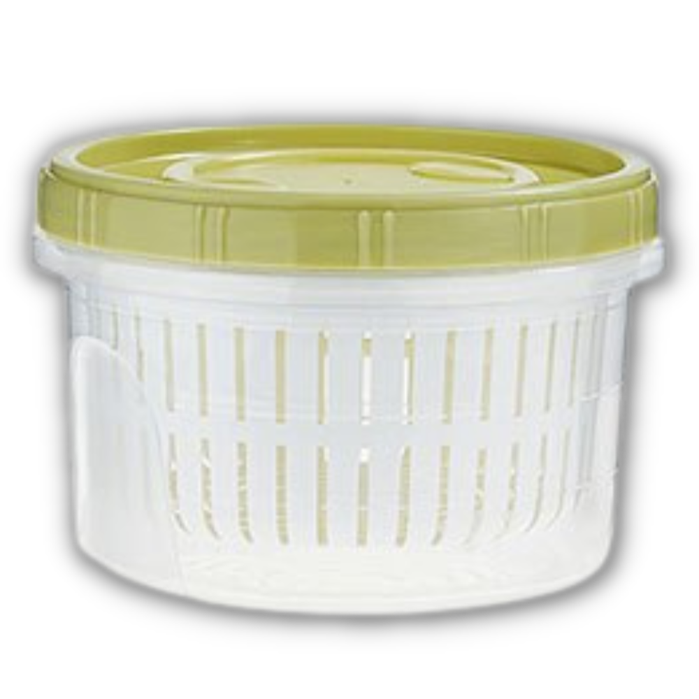 Stackable Food Container with Drainer -Green - Ozerty