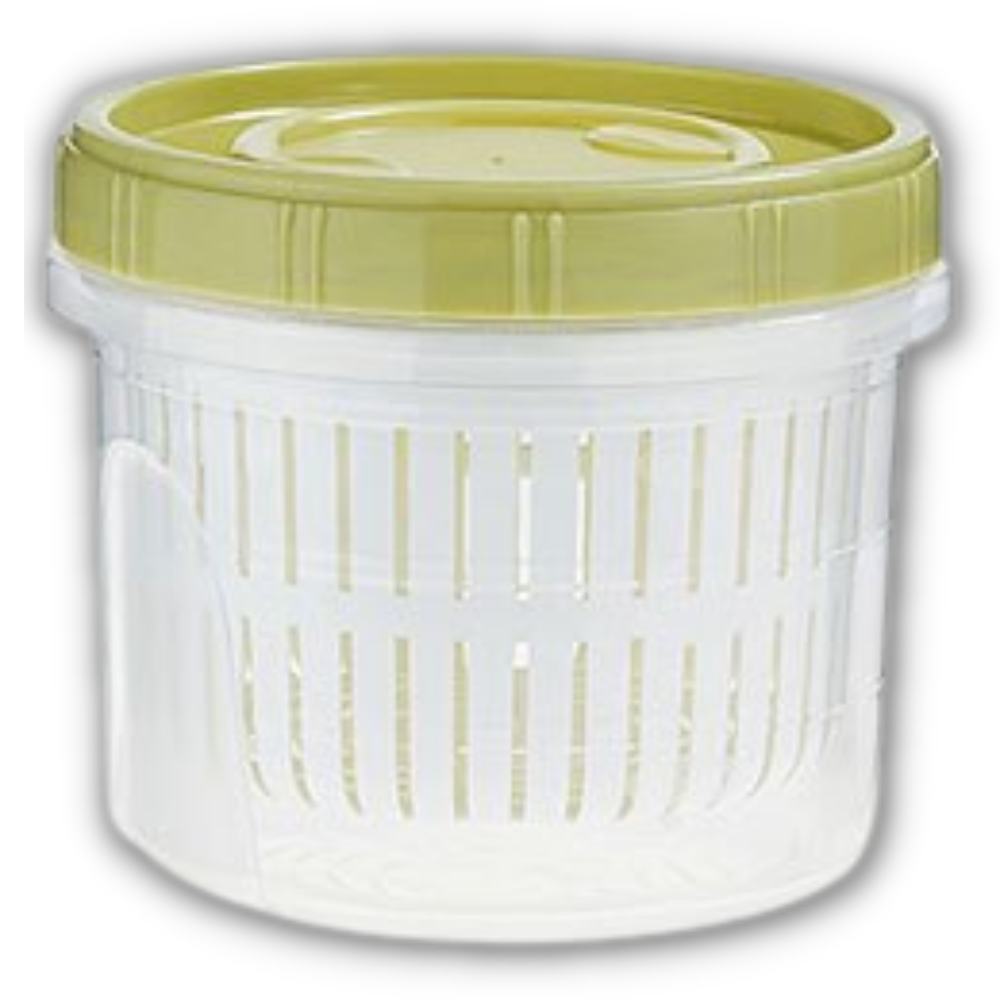 Stackable Food Container with Drainer -Green - Ozerty