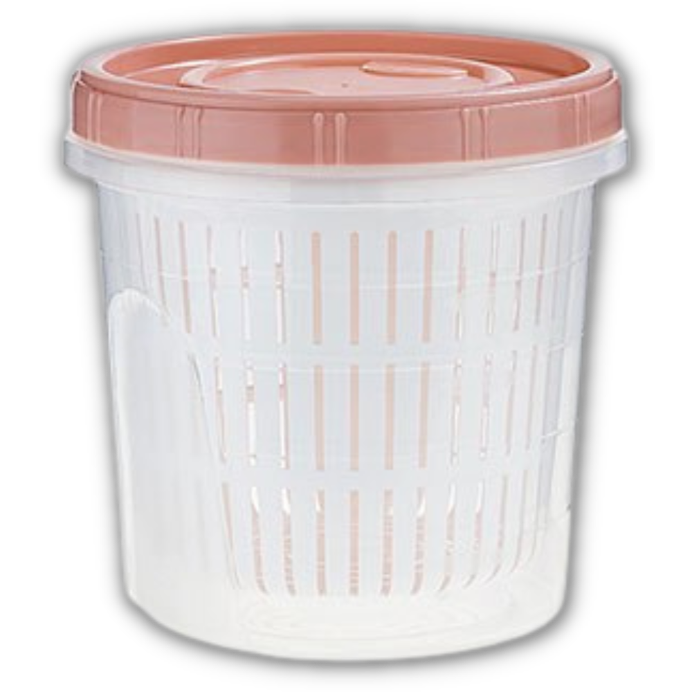 Stackable Food Container with Drainer -Pink - Ozerty