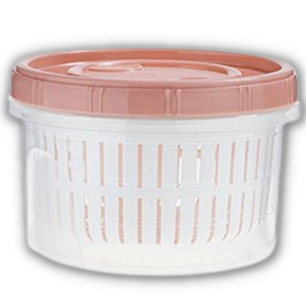 Stackable Food Container with Drainer -Pink - Ozerty