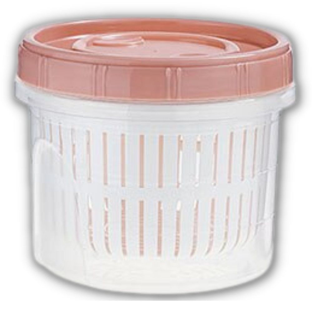 Stackable Food Container with Drainer -Pink - Ozerty