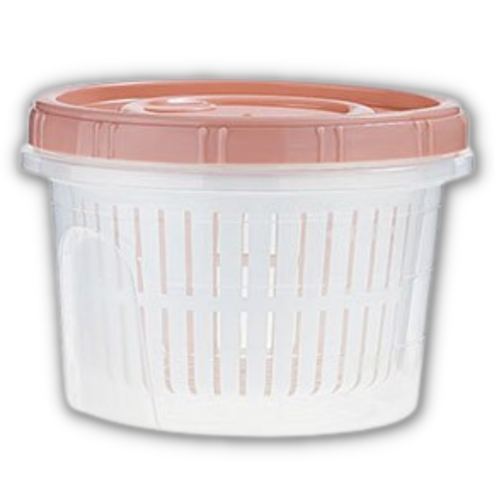 Stackable Food Container with Drainer -Pink - Ozerty