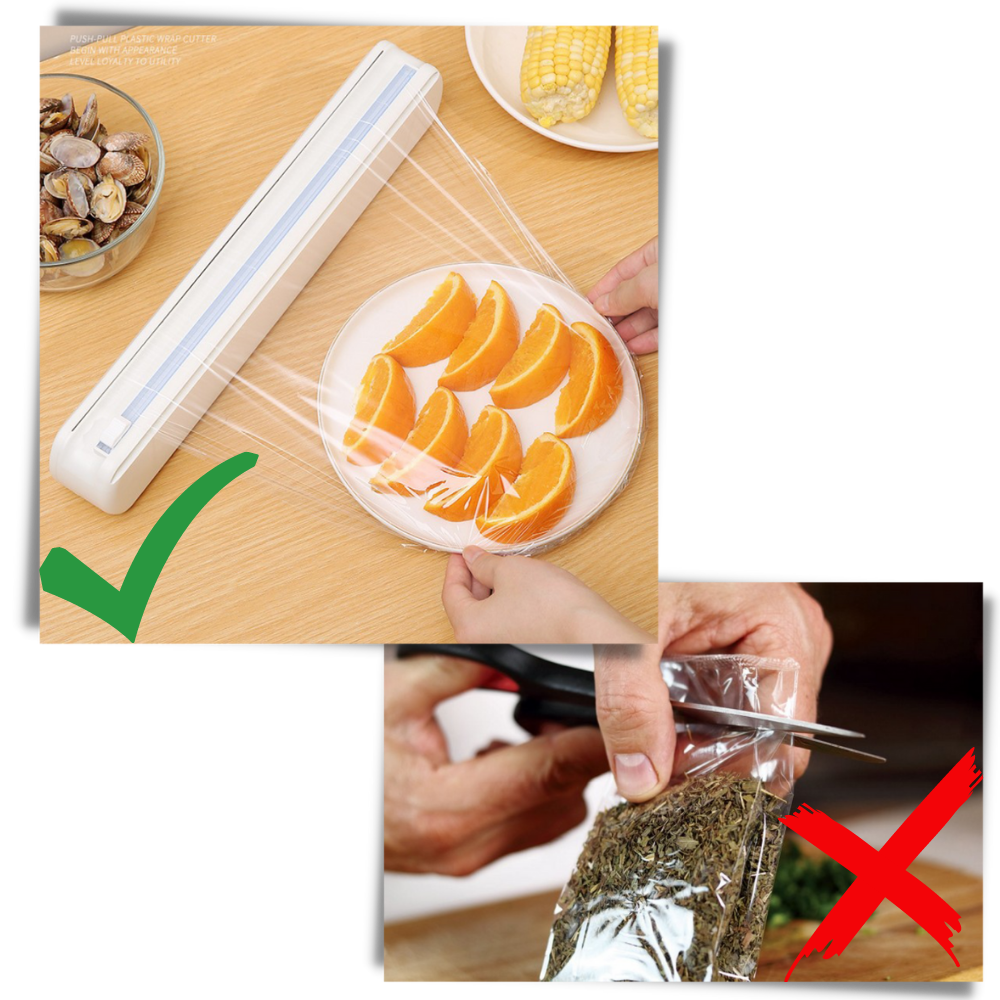 Plastic Food Wrap Dispenser and Cutter - Ozerty