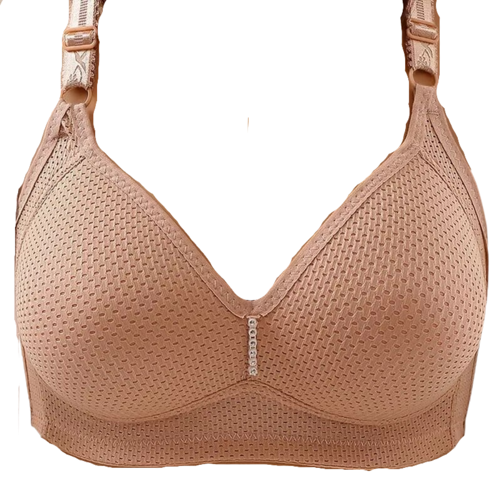 Comfortable Wire-Free Bra -Cream - Ozerty