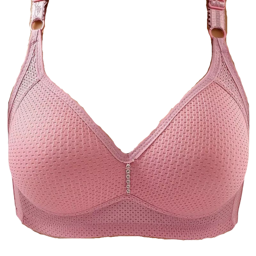 Comfortable Wire-Free Bra -Pink - Ozerty