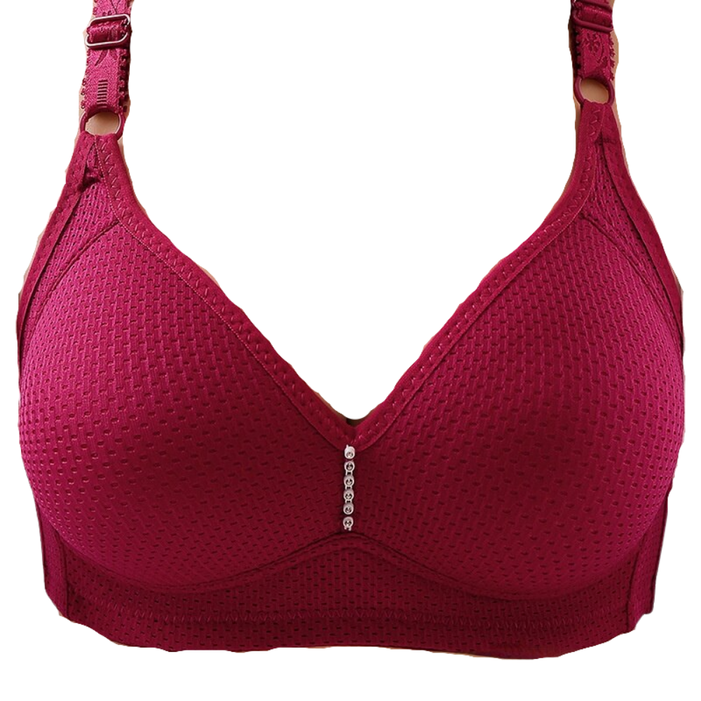 Comfortable Wire-Free Bra -Wine - Ozerty