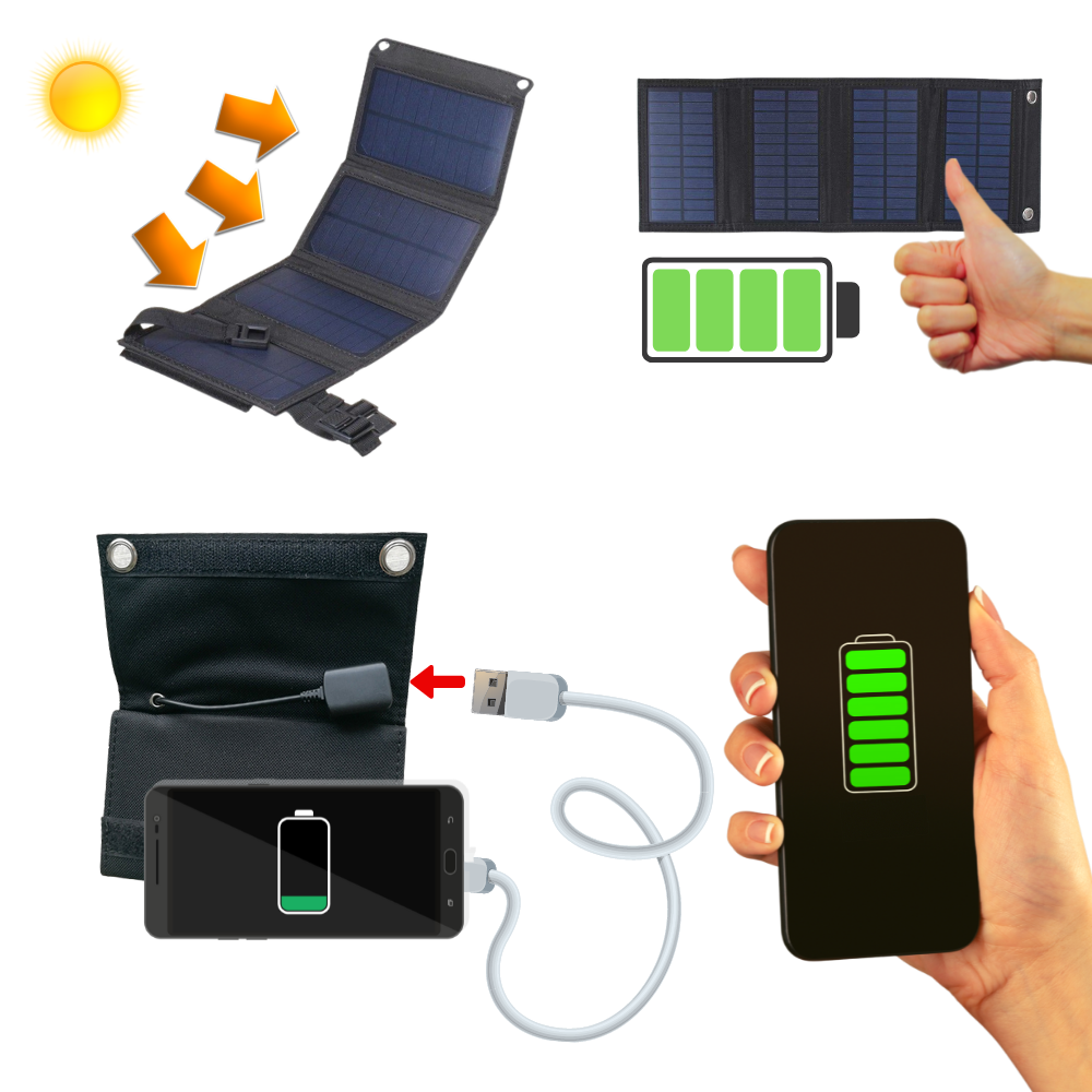 Portable Solar Panel Charger with USB Port - Ozerty