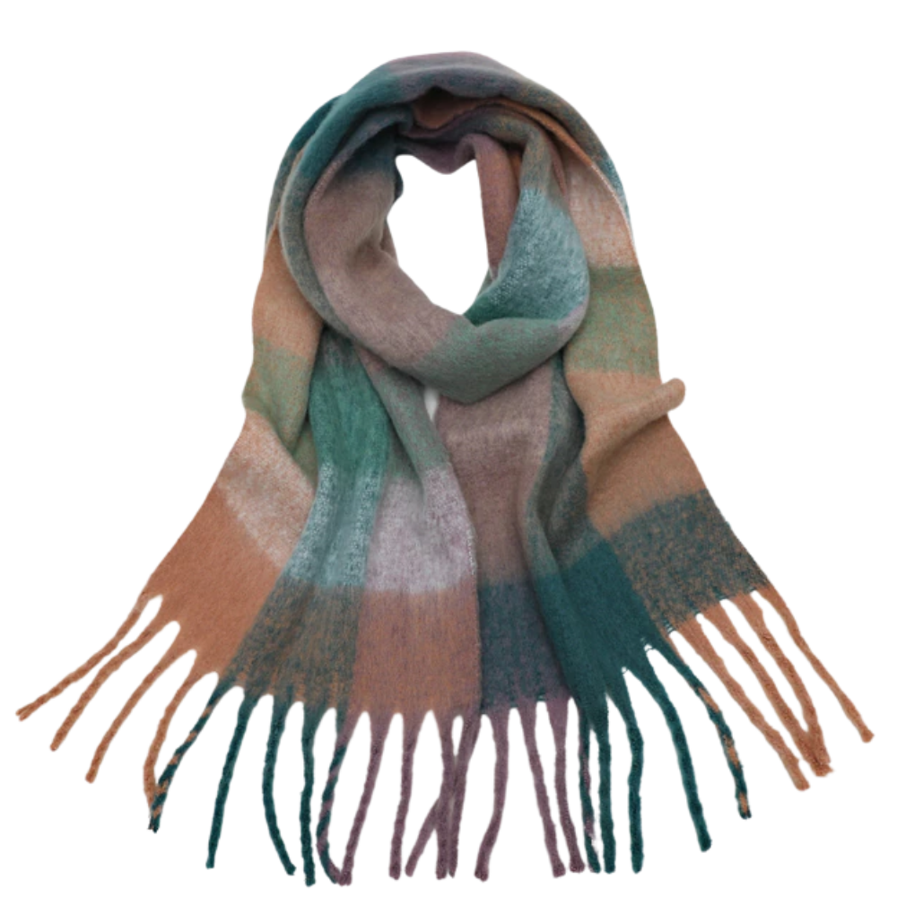 Plaid Women's Winter Scarf -Nature - Ozerty