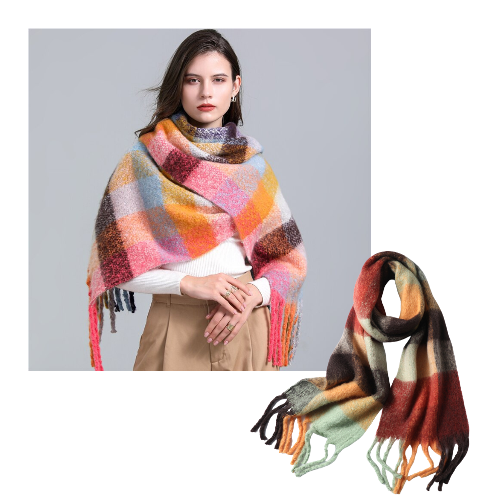 Plaid Women's Winter Scarf - Ozerty