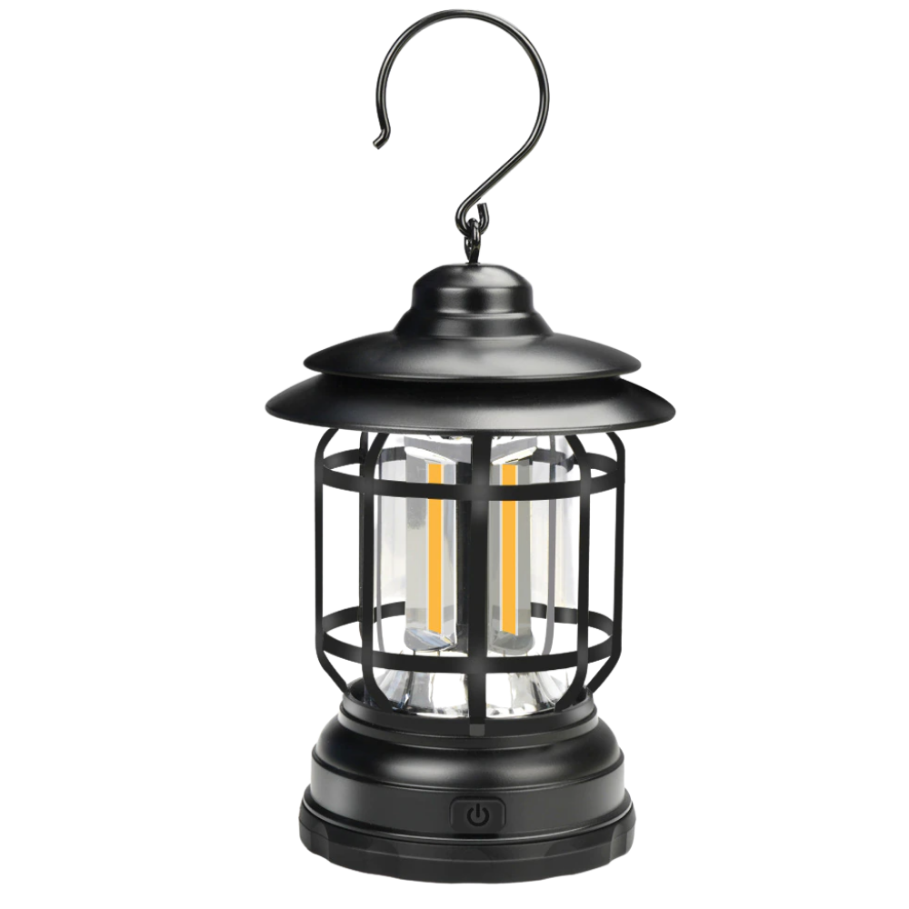 Retro LED Camping Lantern -Black - Ozerty