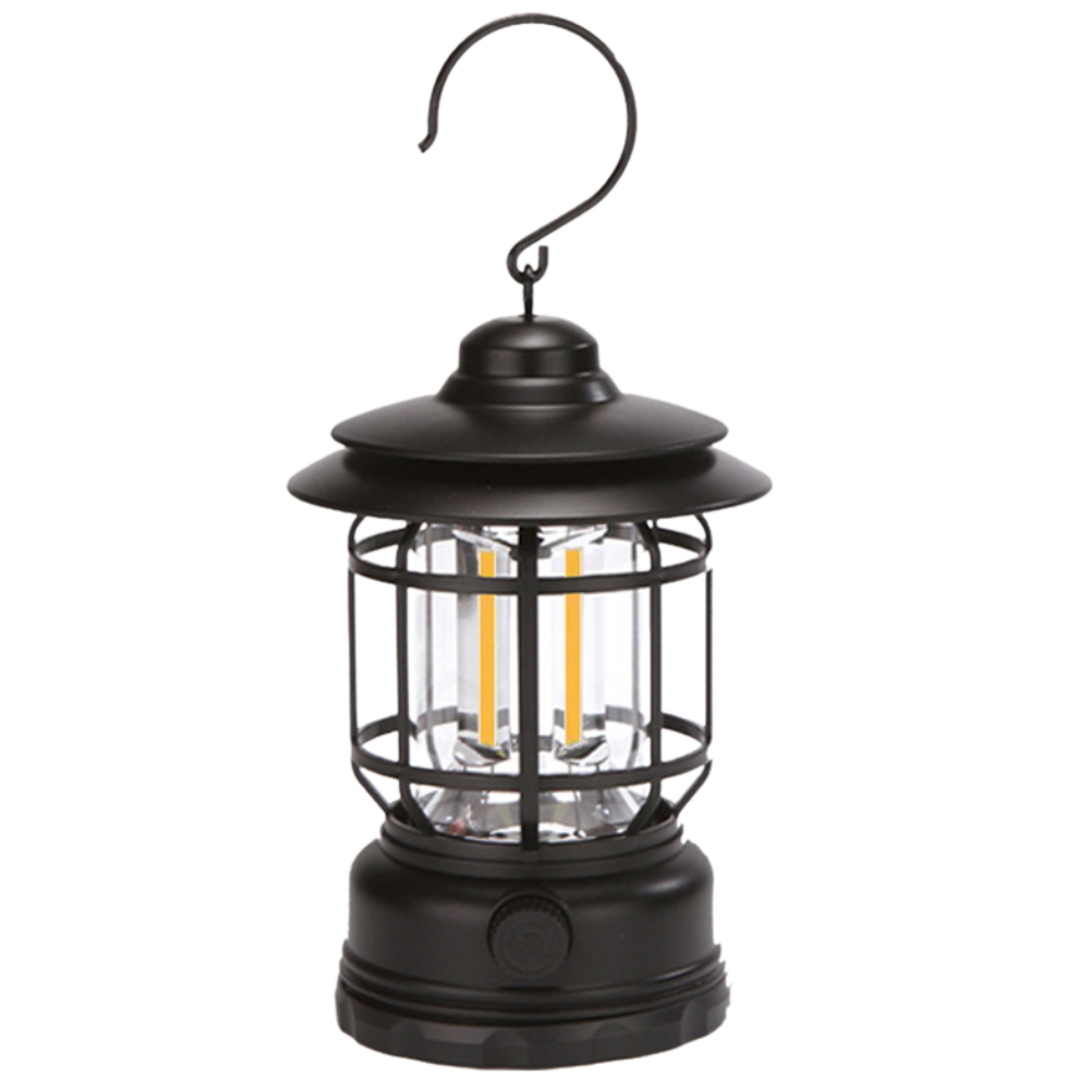 Retro LED Camping Lantern -Black - Ozerty