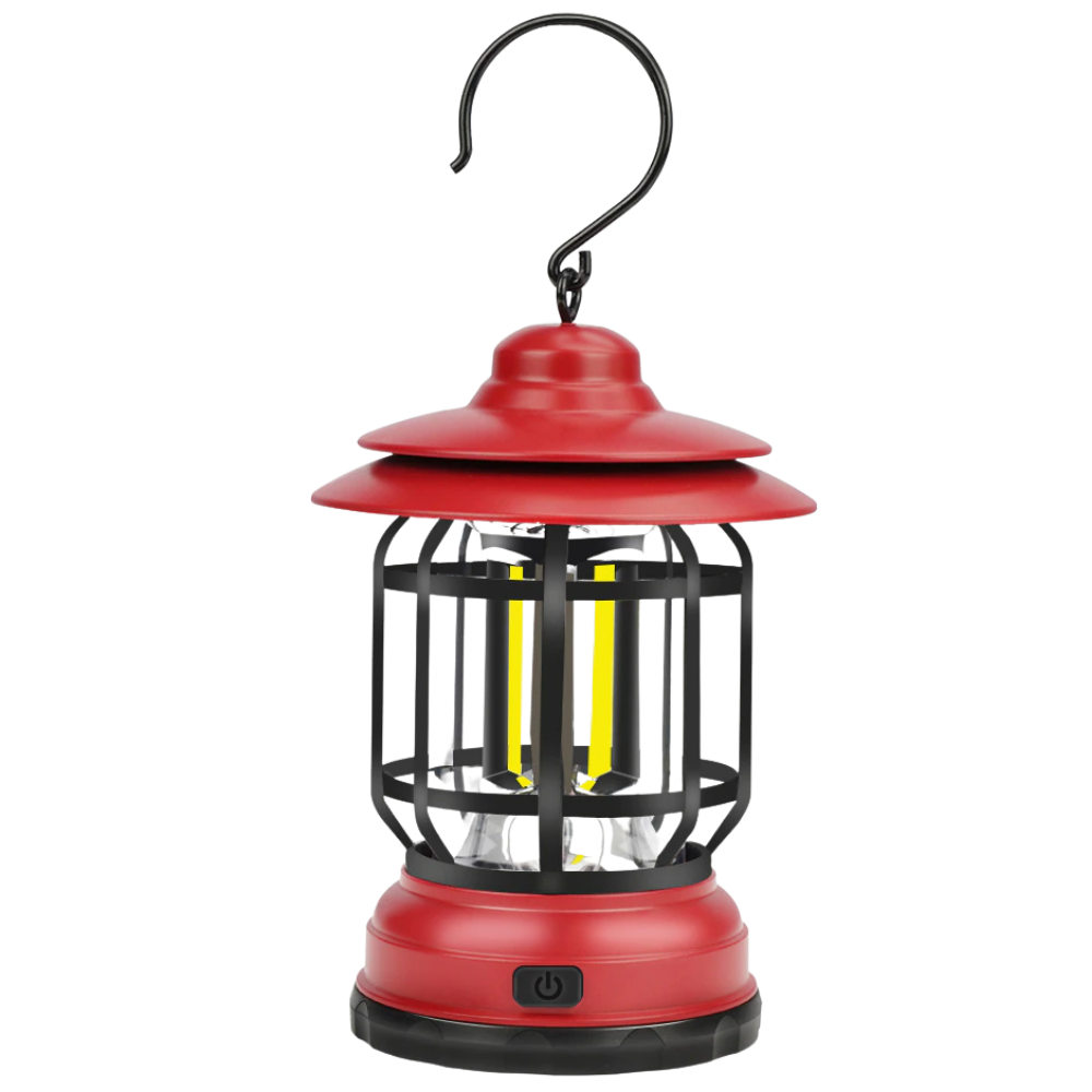 Retro LED Camping Lantern -Red - Ozerty