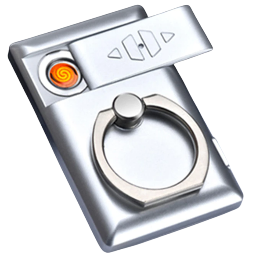 Phone Ring with Lighter -Silver - Ozerty