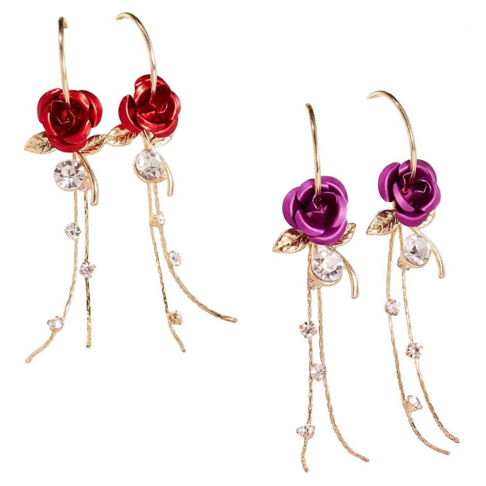 Rose Tassel Earrings - Ozerty