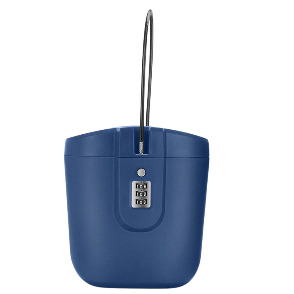 Portable Safe Box with Handle -Blue - Ozerty