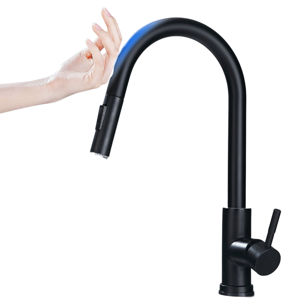 Flexible Kitchen Tap with Sensor -Matt Black - Ozerty