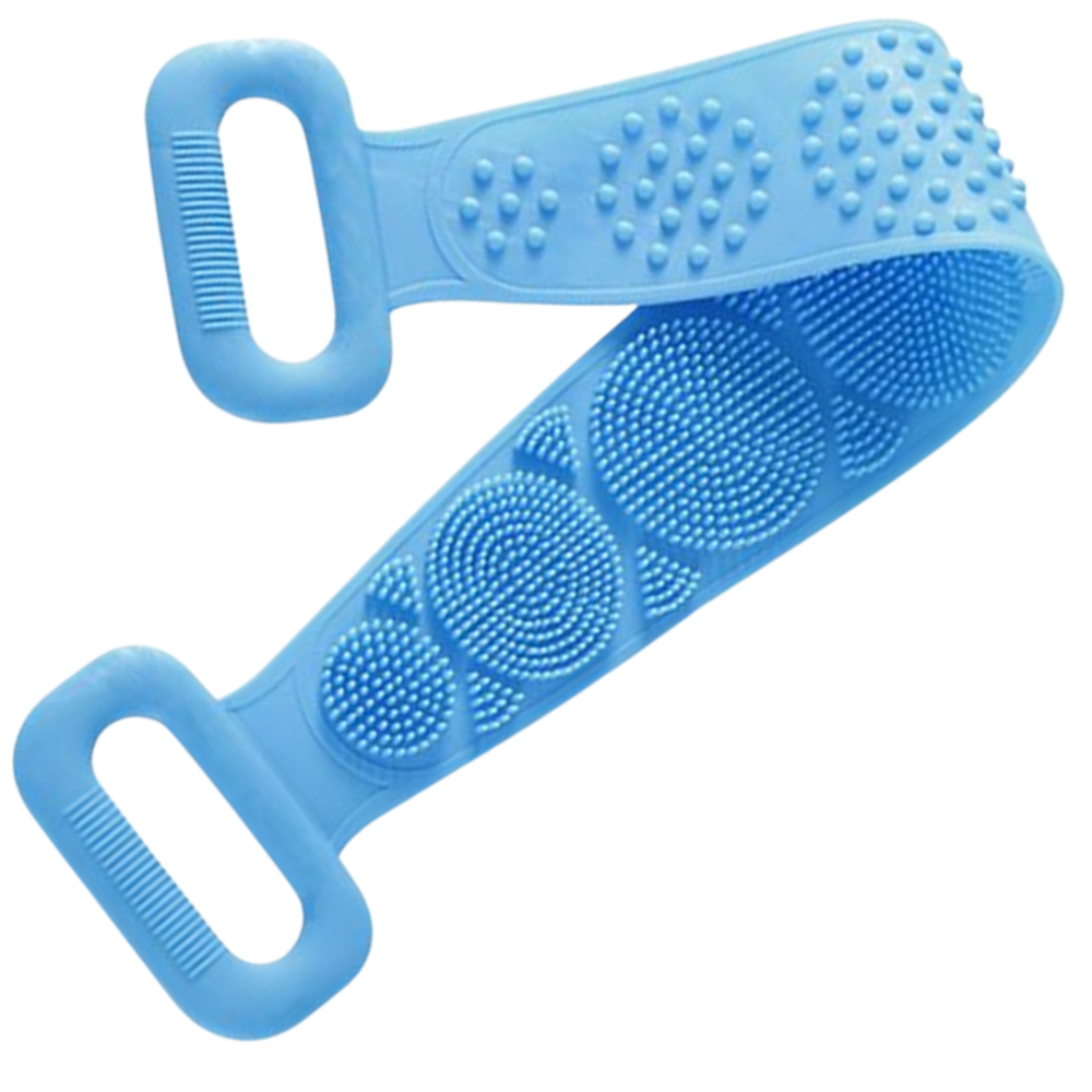 Stretchy Silicone Exfoliating Body Scrubber -Blue - Ozerty