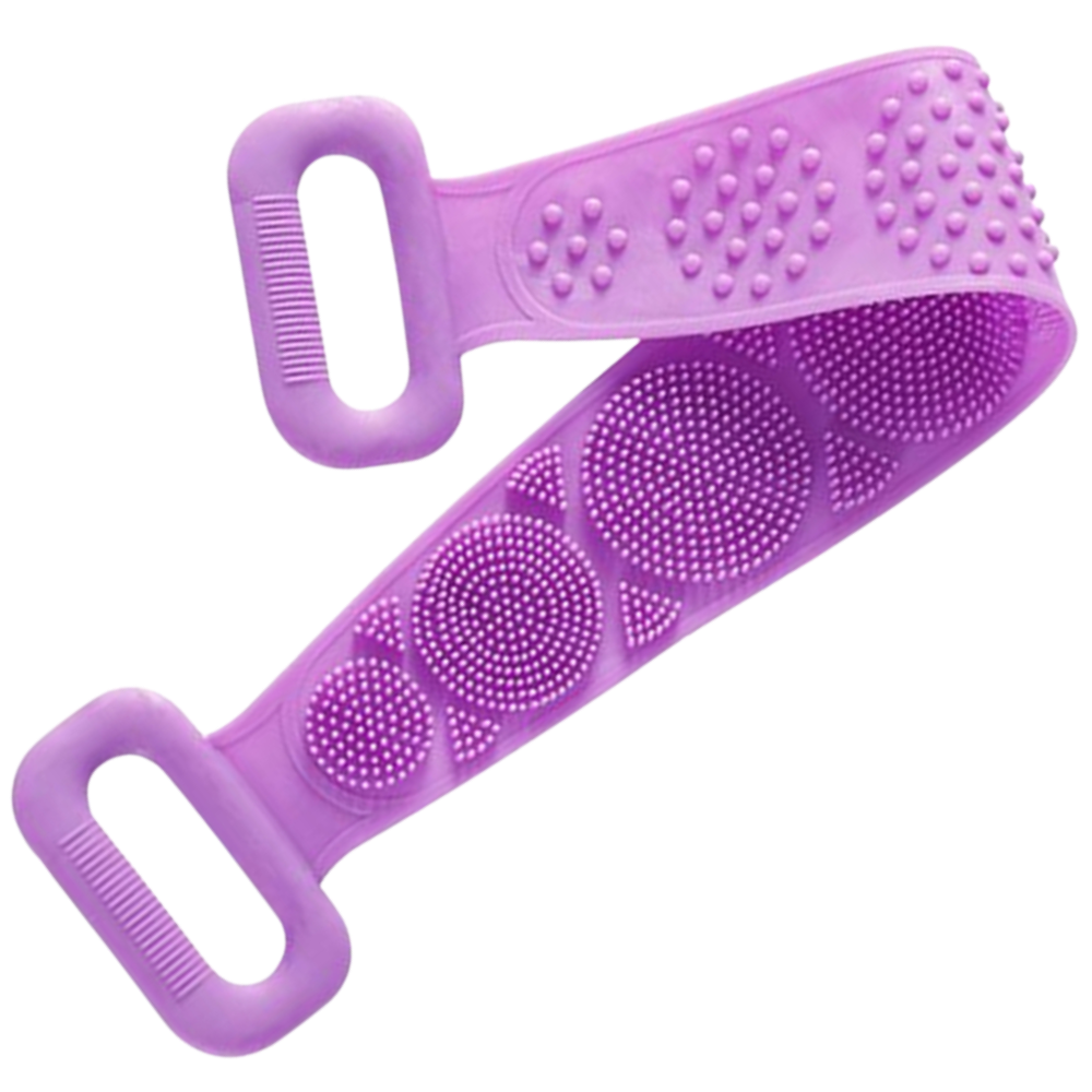 Stretchy Silicone Exfoliating Body Scrubber -Purple - Ozerty