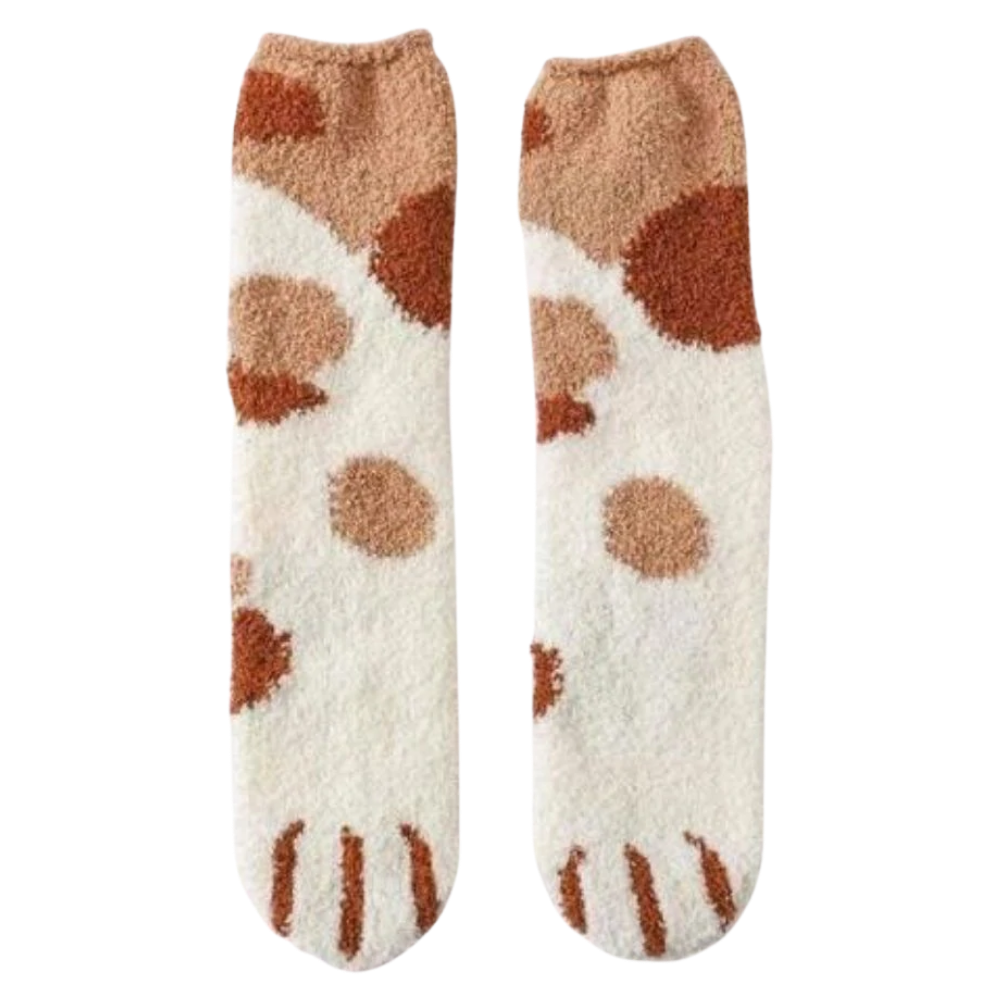 Cat's Paw Winter Socks -Brown Stains - Ozerty