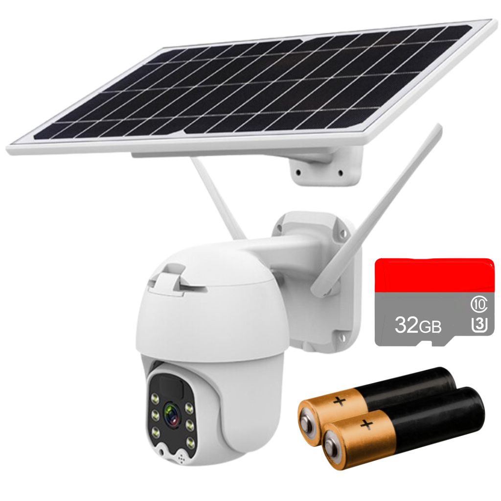 Solar-Powered Outdoor Camera -Wifi+Battery 32Gb - Ozerty