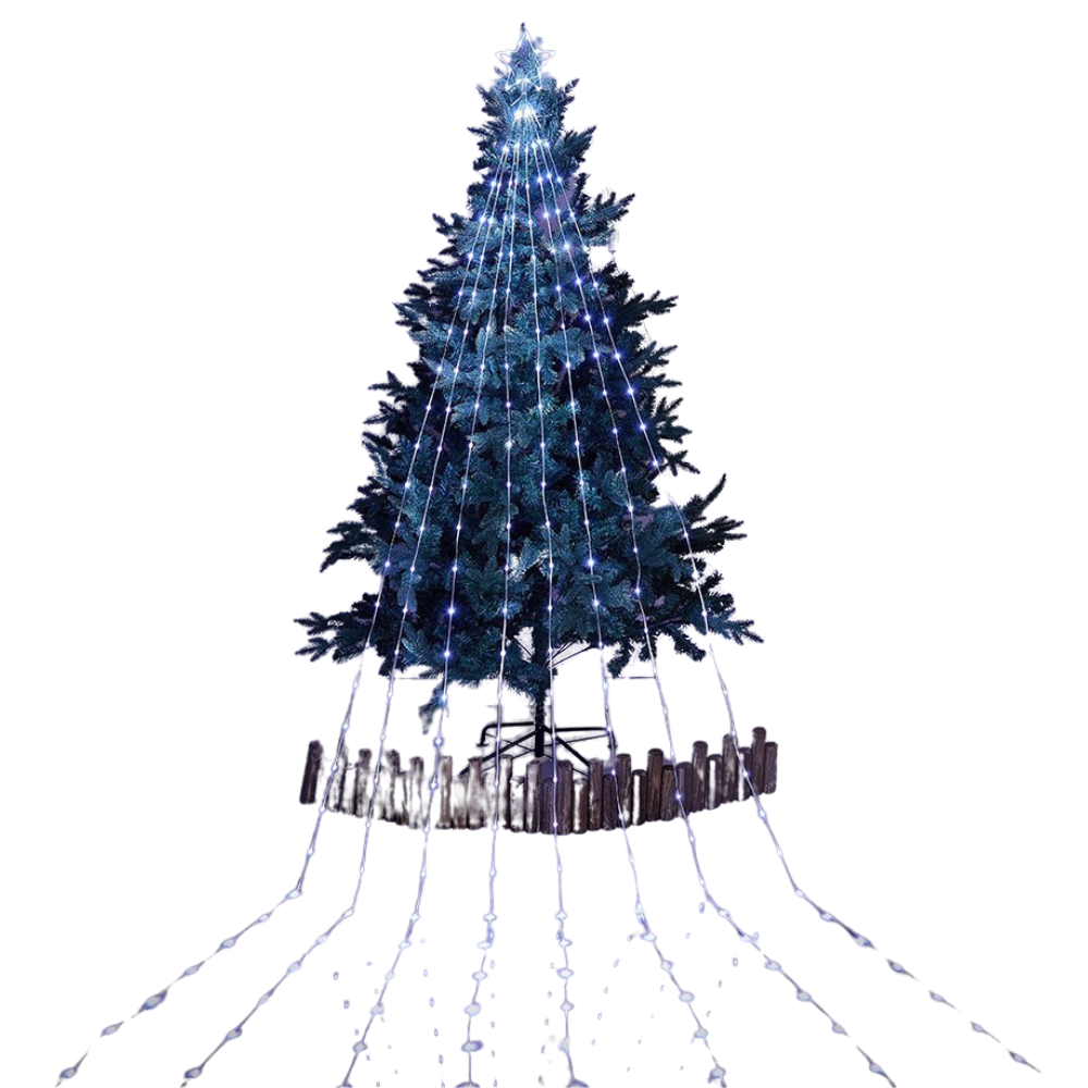 Christmas Tree Waterfall Fairy Lights -White - Ozerty