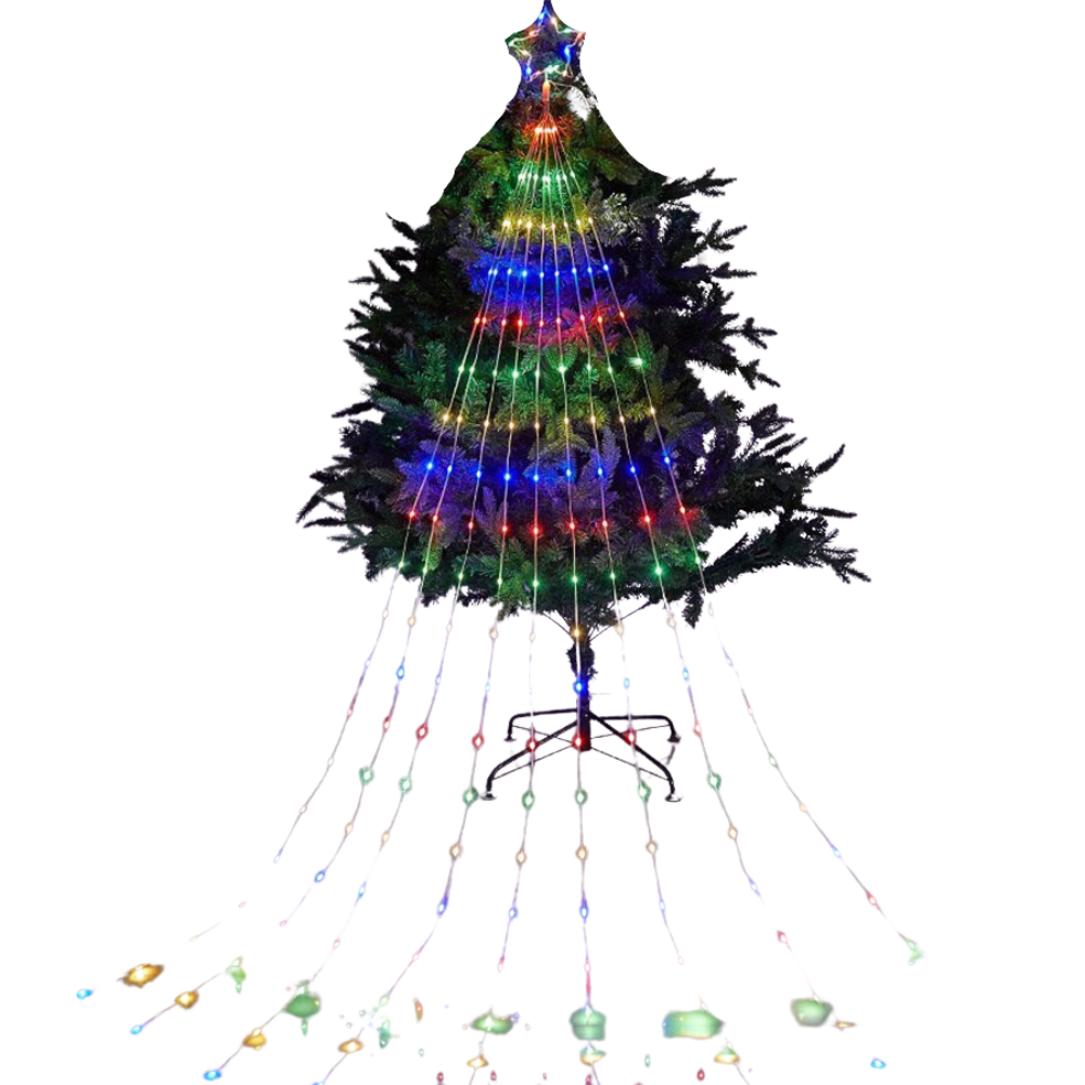 Christmas Tree Waterfall Fairy Lights -Multicolor - Ozerty